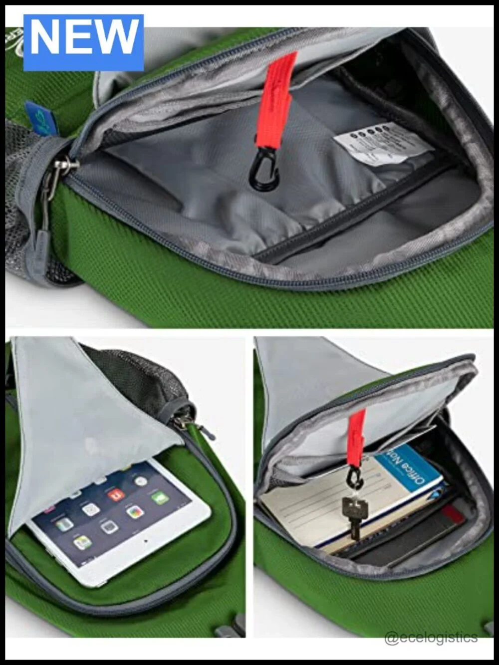 Polyester Crossbody Sling Backpack Daypack Hiking Travel Bag